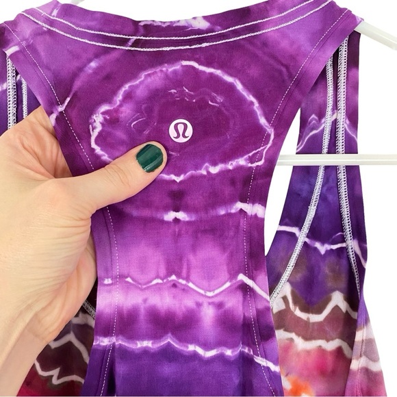 Lululemon Geode Tie Dye Tank Top Shirt Womens Size Small Pima Cotton Racerback - Picture 4 of 8